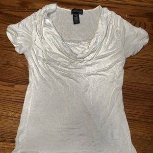White maternity shirt , small shelf liner w/lace